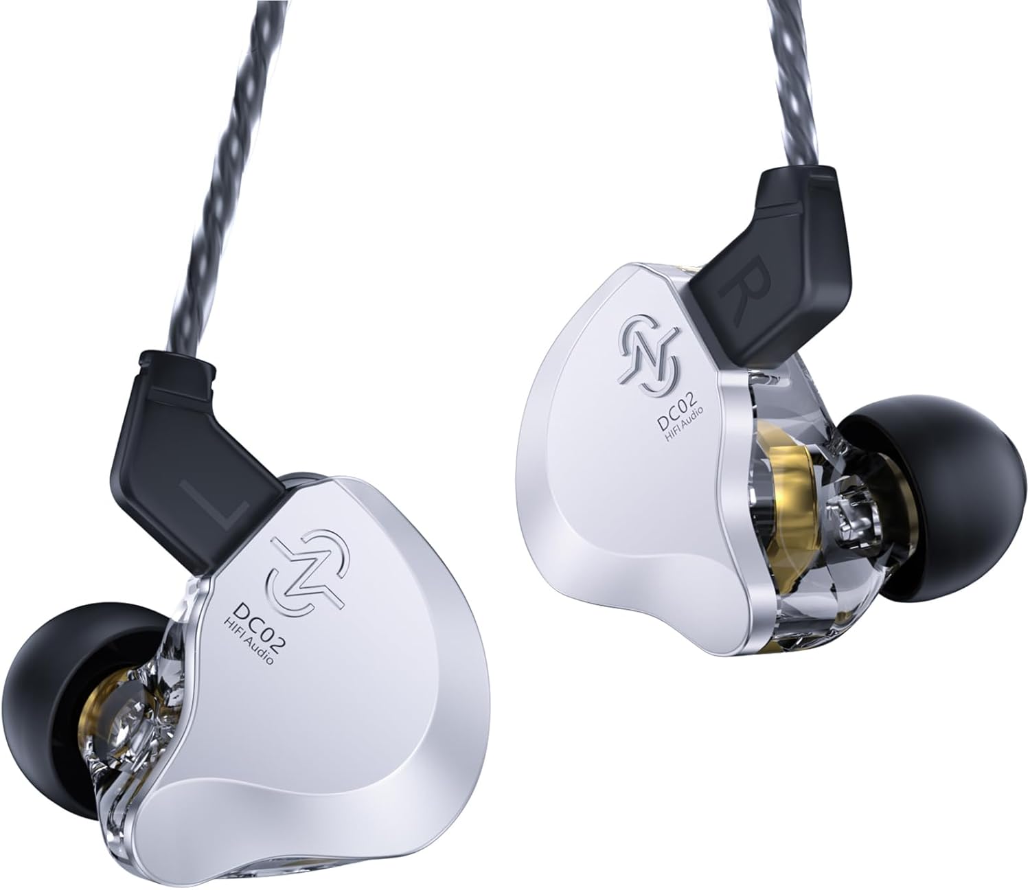 有線イヤホン CCZ ソロDC02 デュアル磁気回路 10mmダイナミック ノイズキャンセリング シルバー