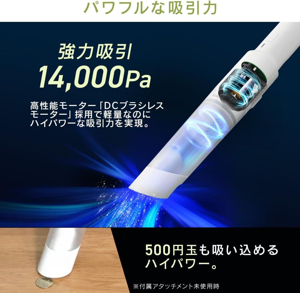 コードレスハンディクリーナー 充電スタンド付き 車用 軽量500g ダークグレー