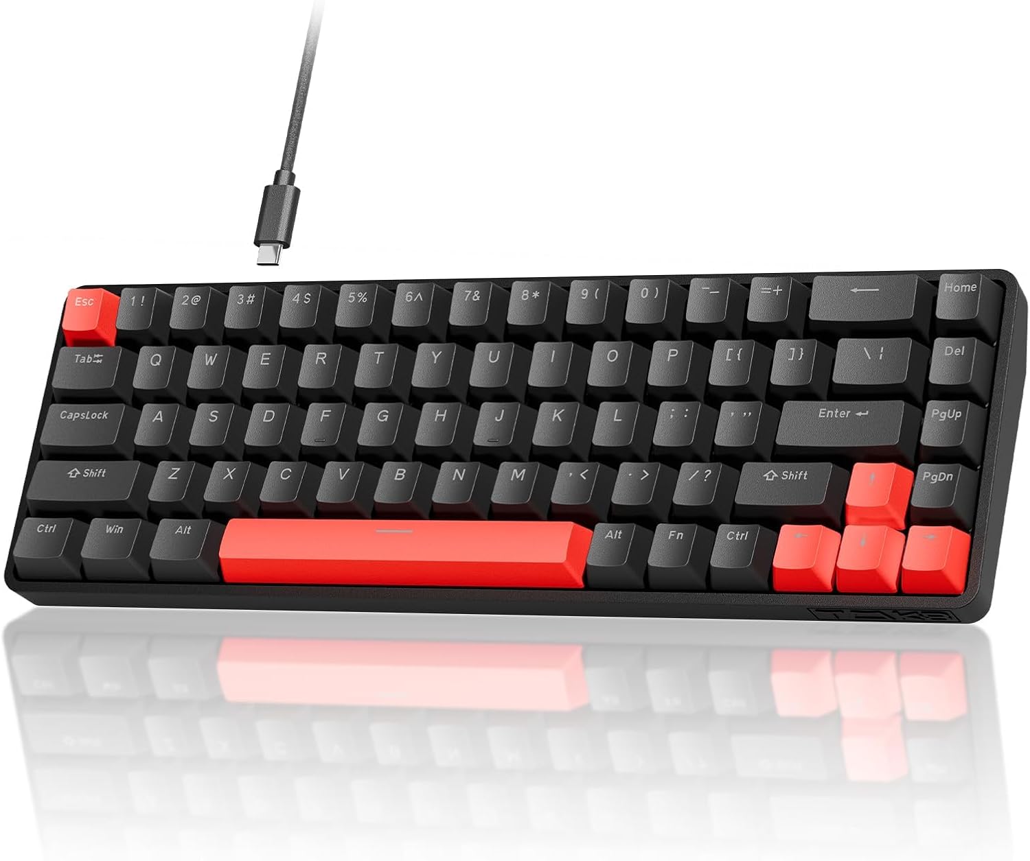 DIERYA T68 メカニカルゲーミングキーボード 磁気スイッチ RGBバックライト 68キー 有線タイプC (ブラック)