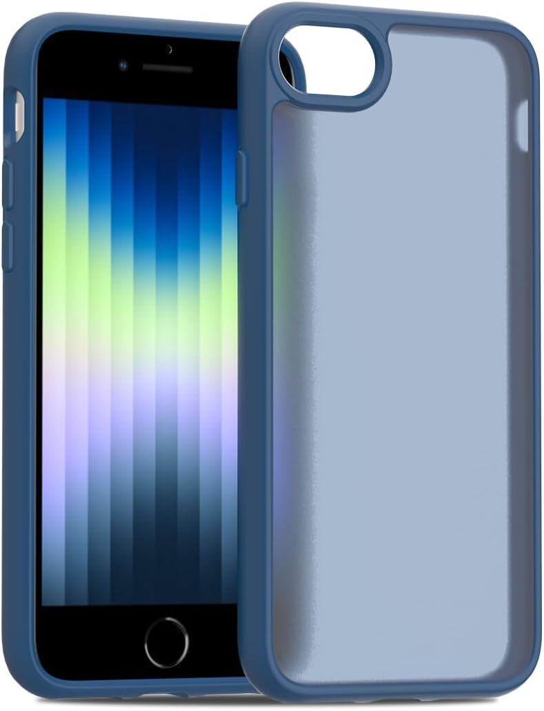 iPhone SE(第3世代・第2世代)/ 8/7用マット半透明ケース - 米軍MIL規格耐衝撃・ワイヤレス充電対応・指紋防止 4.7インチ用