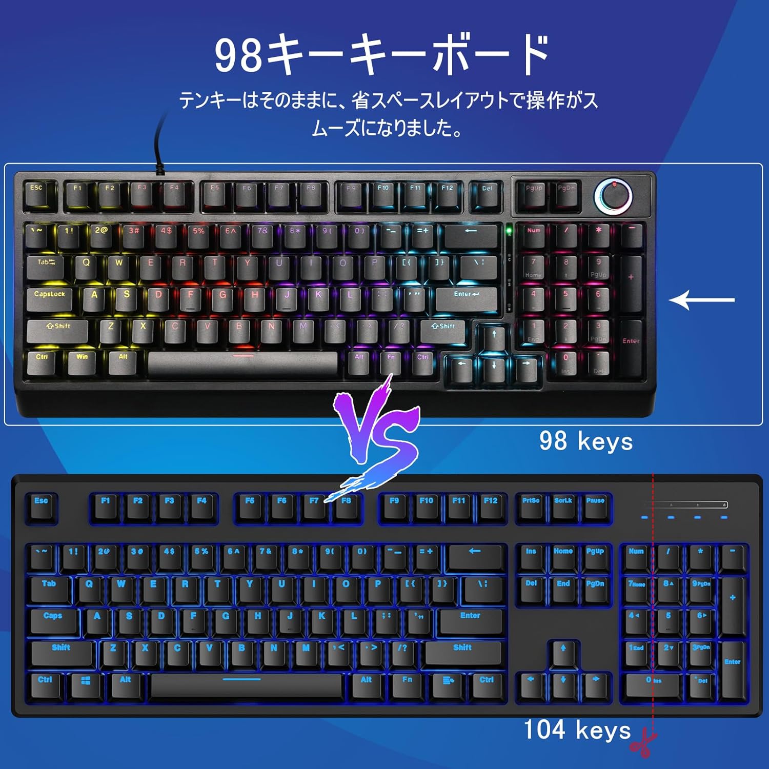 父の日ギフト 赤軸メカニカルゲーミングキーボード USB接続 LEDバックライト付き