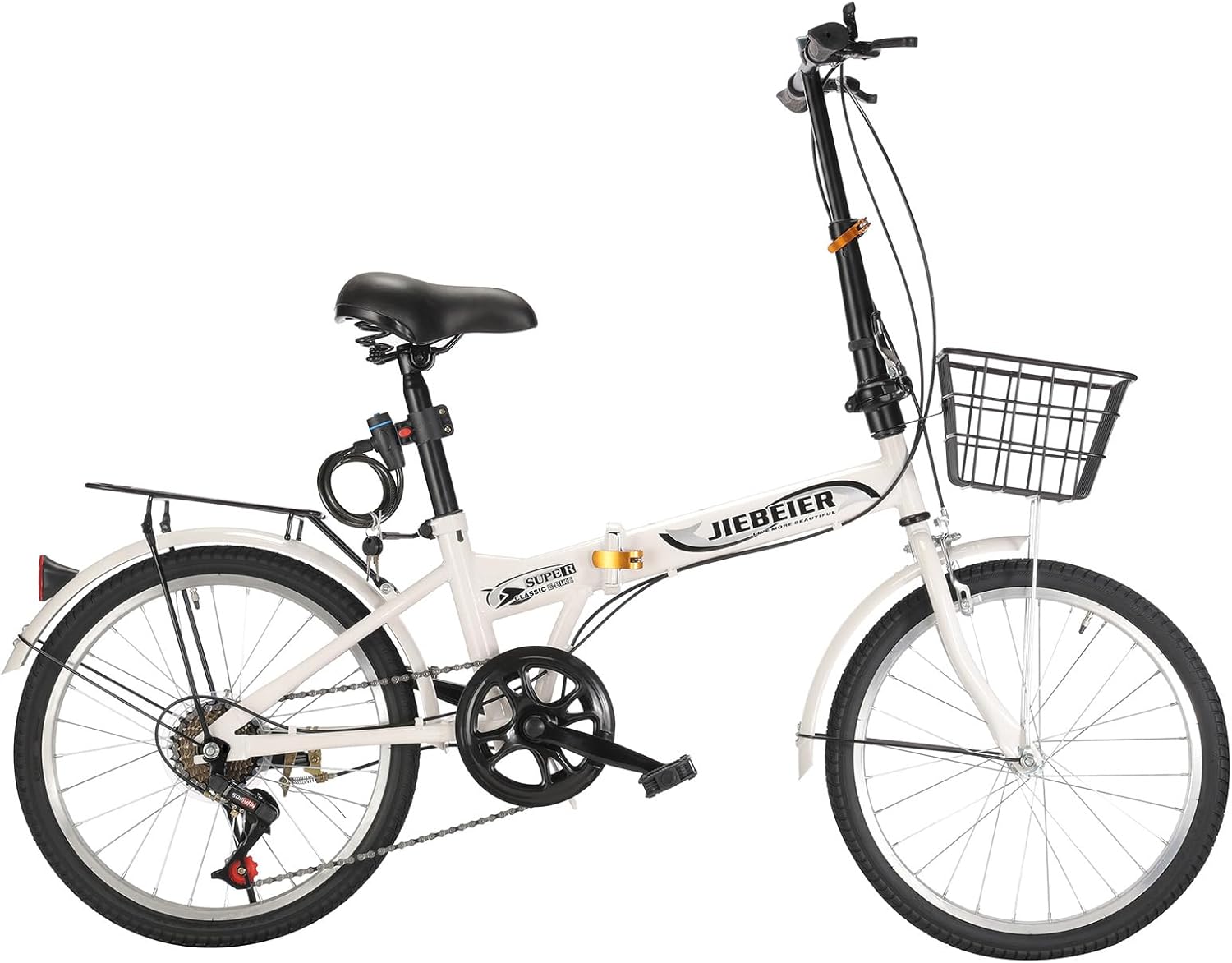 折りたたみ自転車 20インチ 7段変速 リアキャリア付き 軽量 高炭素鋼フレーム 男性女性共用 通勤通学用