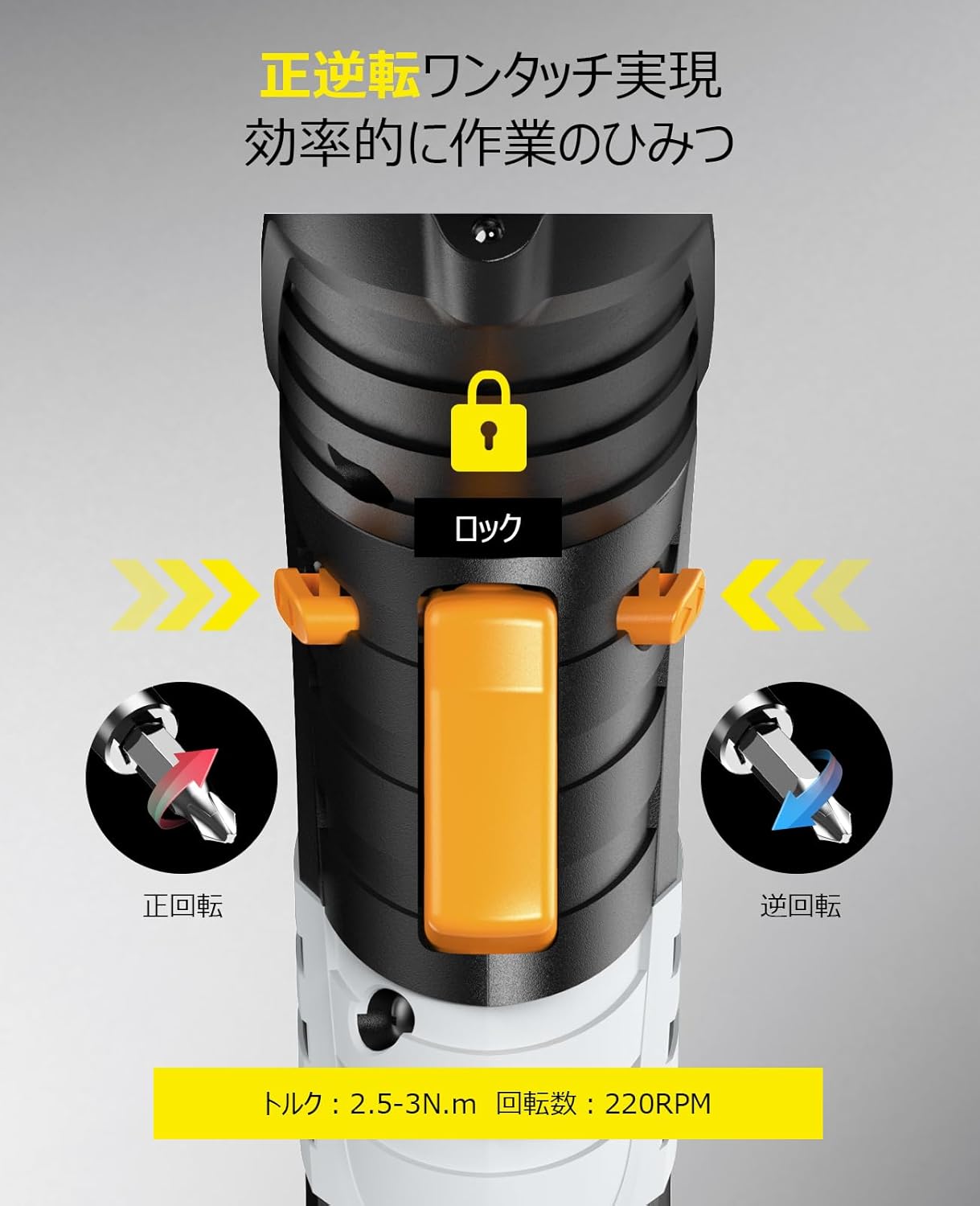 女性向け小型電動ドライバー 4.2V 1500mAh 正逆転切り替え 軽量静音 LEDライト付き DIY工具 収納ケース・日本語説明書付き