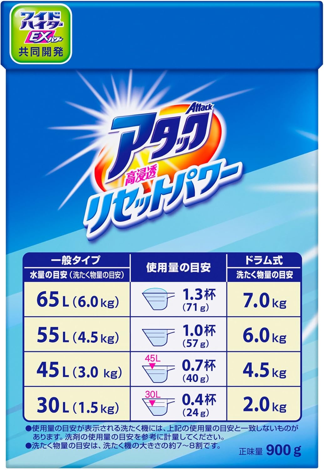 高浸透リセットパワー 洗濯洗剤 粉末 900g