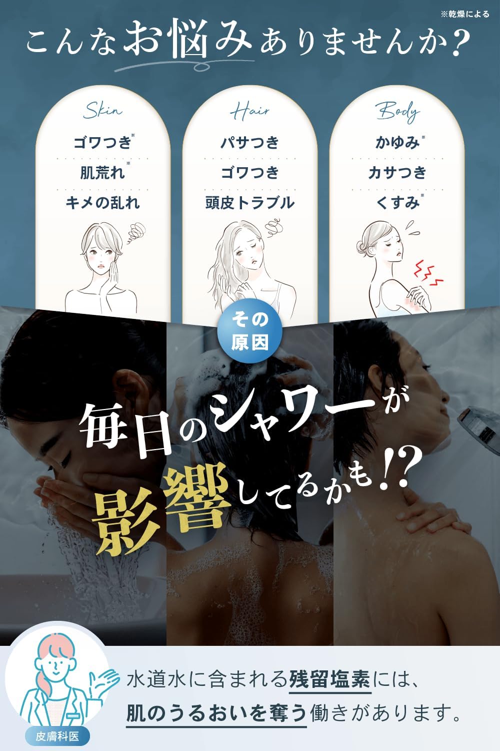 マイクロナノバブルシャワーヘッド【肌ケア・美髪・節水効果60%】
