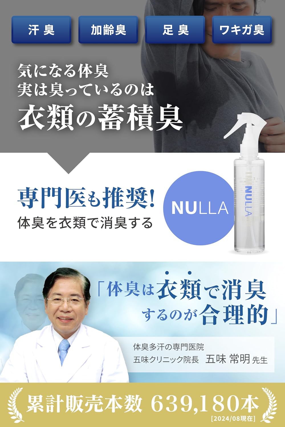 日本製消臭スプレー 210ml×1本 腋臭・加齢臭対策用【体・足・服用】オリジナル小冊子付き
