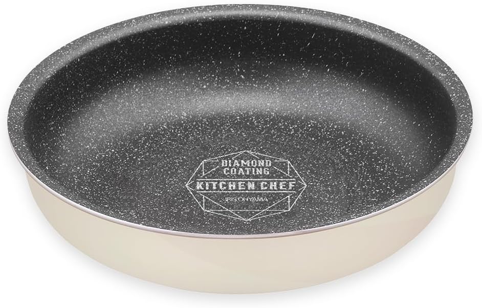 ダイヤモンドコート IH&ガス火対応 20cm 取っ手の取れるフライパン アイボリー DCI-T20F