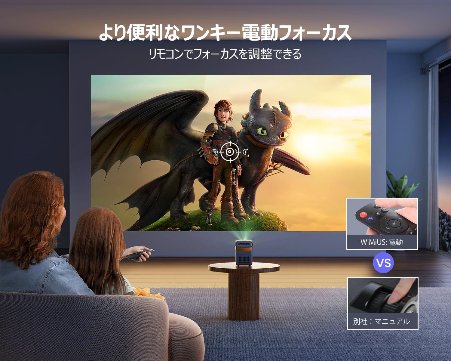 モバイルプロジェクター 20000LM - 自動台形補正・電動フォーカス・ズーム対応 4K・1080P フルHD で静音設計 充実の接続性