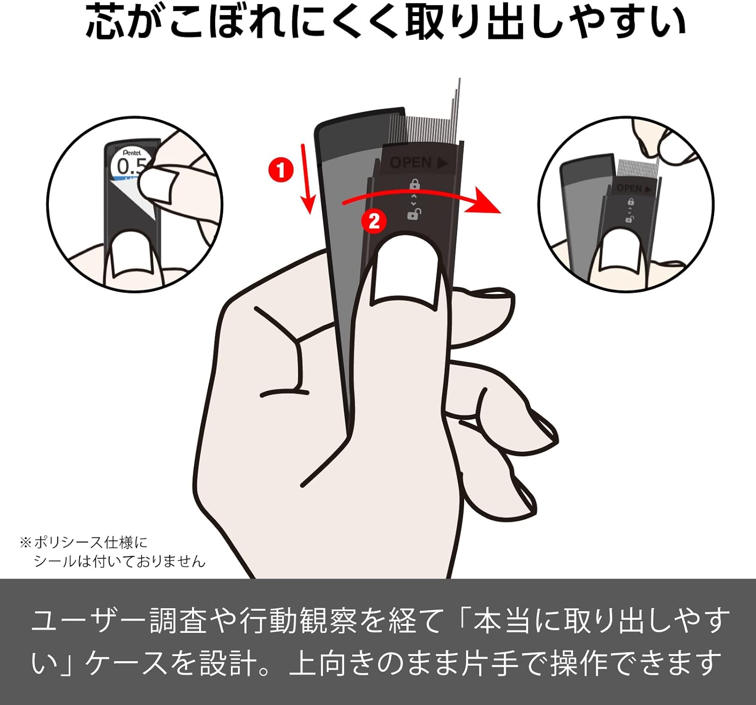 ぺんてる アイン シャープ芯 0.5mm Bタイプ 3個入