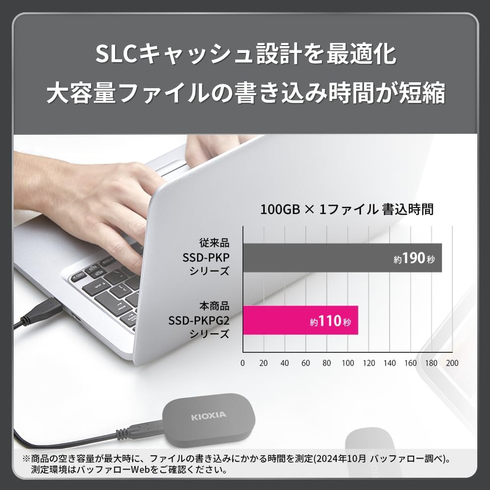 KIOXIA EXCERIA PLUS G2 ポータブルSSD 1TB USB3.2 Gen2 Type-C対応【耐衝撃・暗号化】