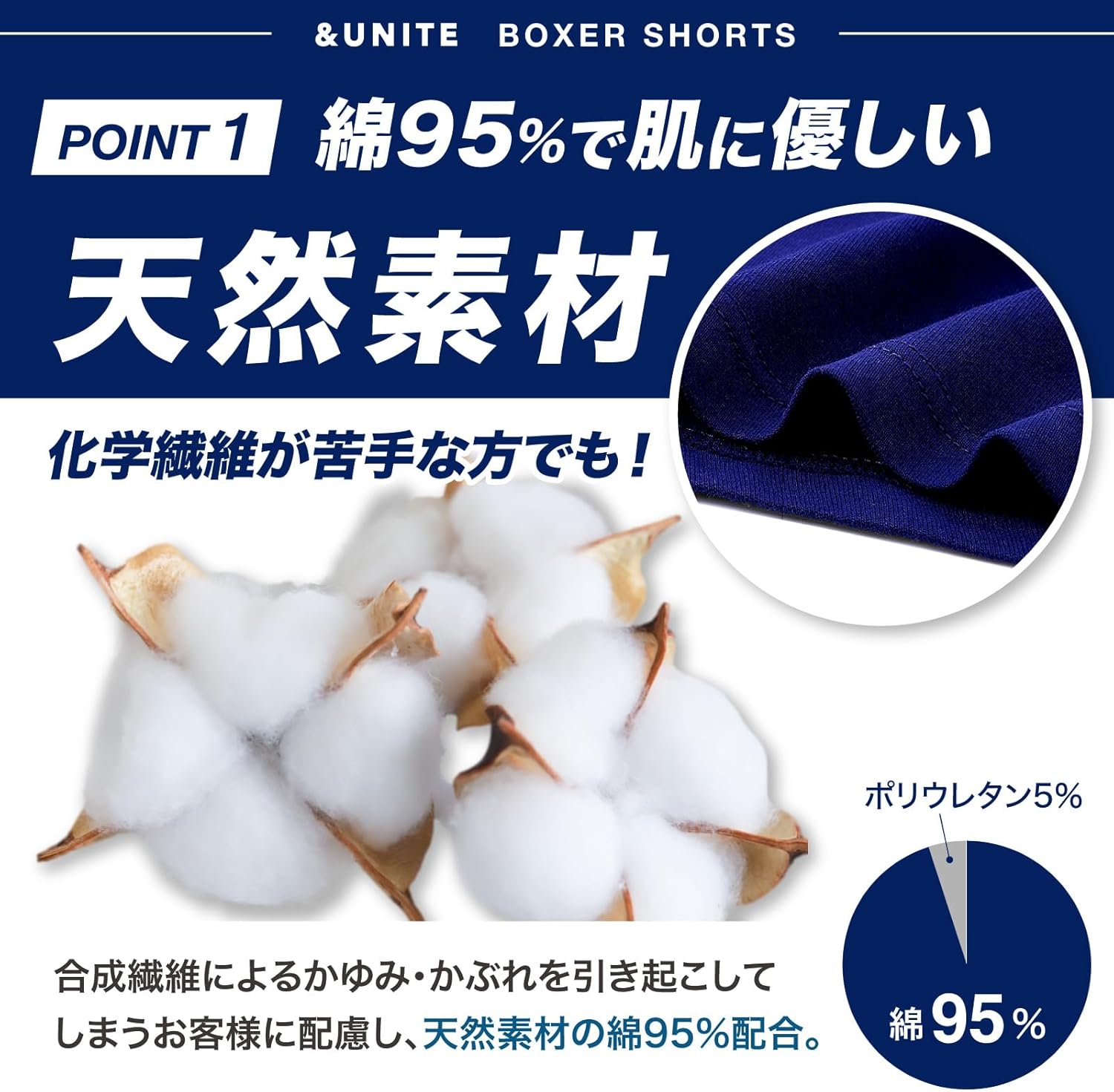 メンズ肌着 ボクサーパンツ 4枚組 綿95% 吸水速乾 3D立体成型 ローライズ