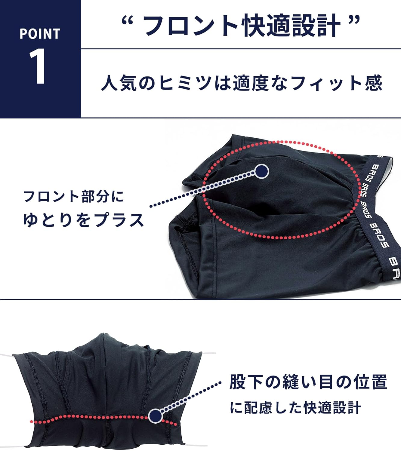 吸汗速乾フロント快適設計ボクサーパンツ メンズ
