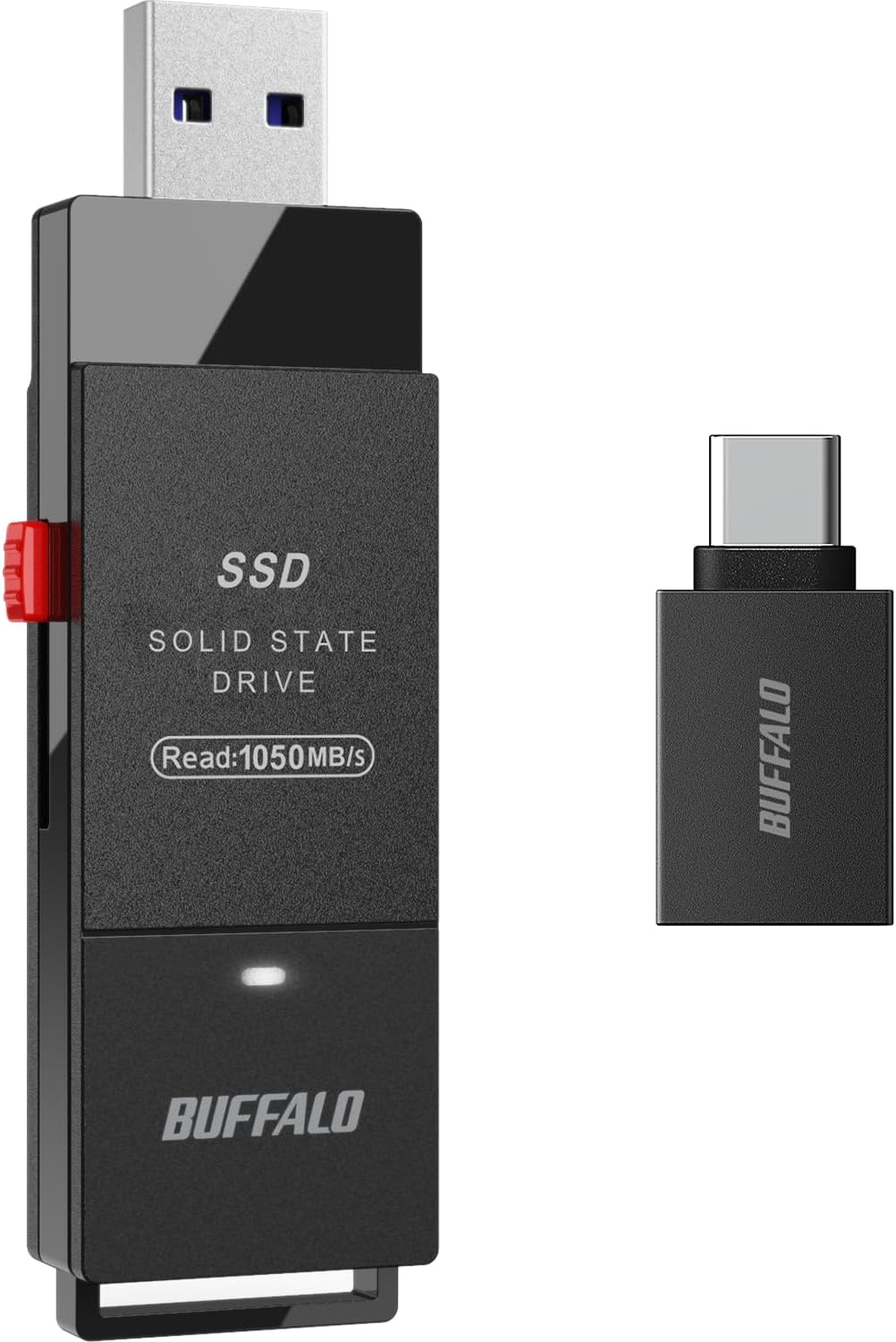 バッファロー外付けSSD 1.0TB USB3.2 Gen2 スティック型 エコパッケージ Type-Cアダプター付属