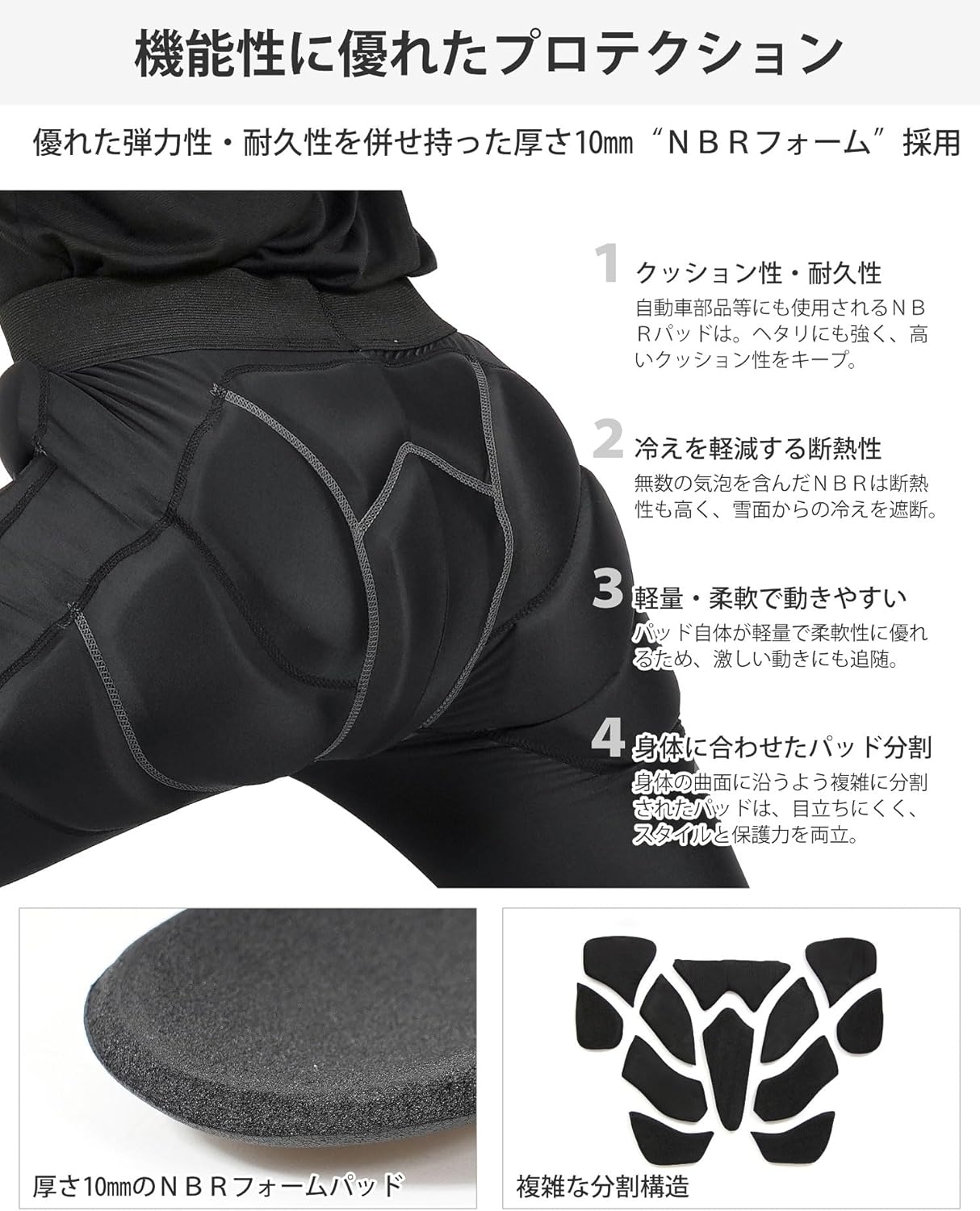 ヒッププロテクター ロング メンズ・レディース用 【独立気泡型NBRパッド】 VA-3008