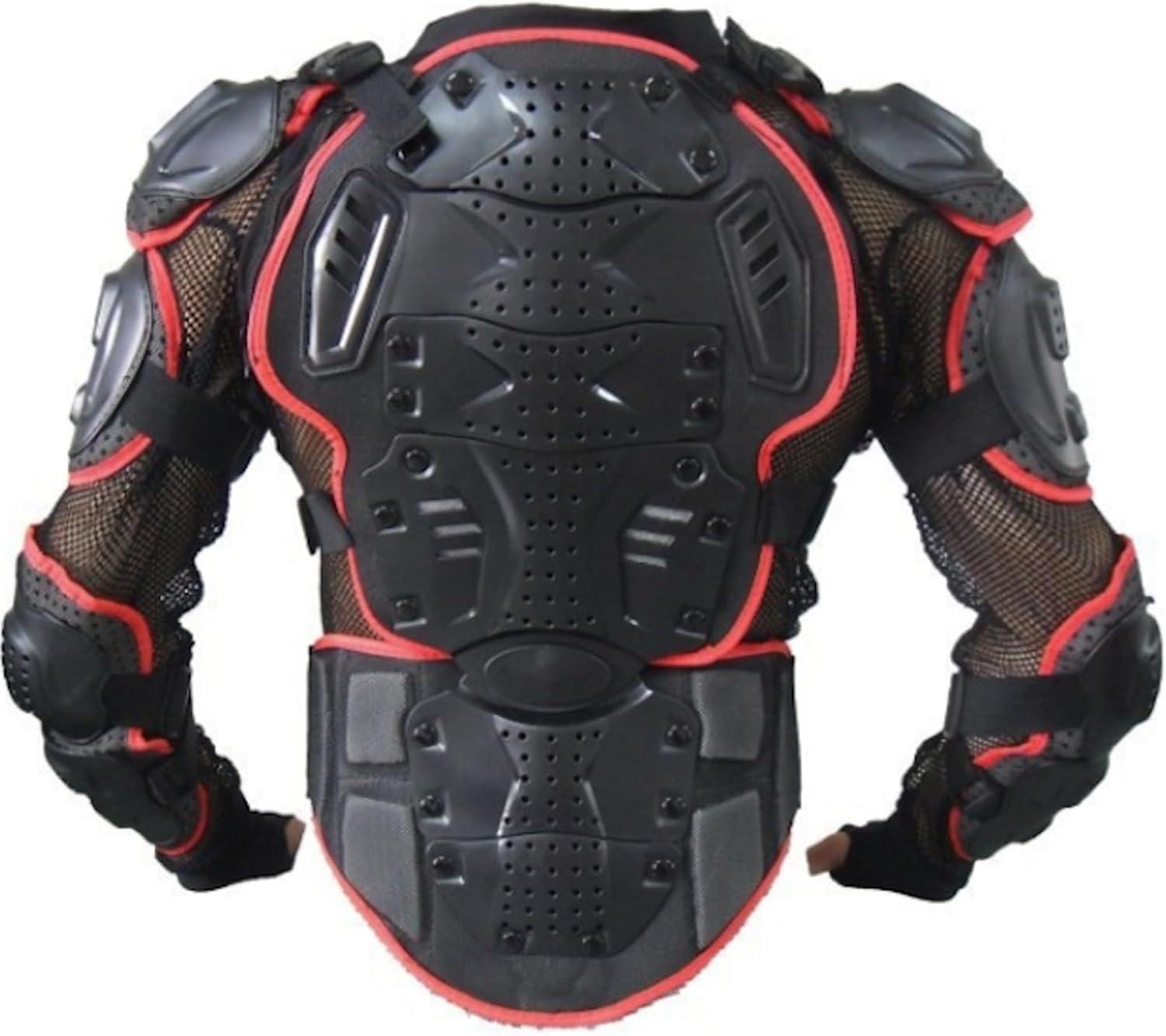 XXLサイズ ウミネコ ボディプロテクター レッド 6点ガード メッシュ バイク モトクロス