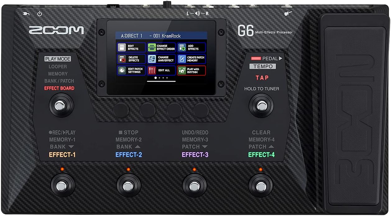ギター用マルチエフェクター ZOOM G6 ブラック 4.3インチカラータッチスクリーン搭載