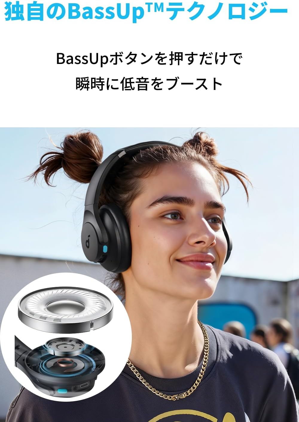 Anker Soundcore Q11i ワイヤレスヘッドホン（Bluetooth 5.3・ハイレゾ・重低音・最大60時間再生・マルチポイント・専用アプリ対応）ブラック