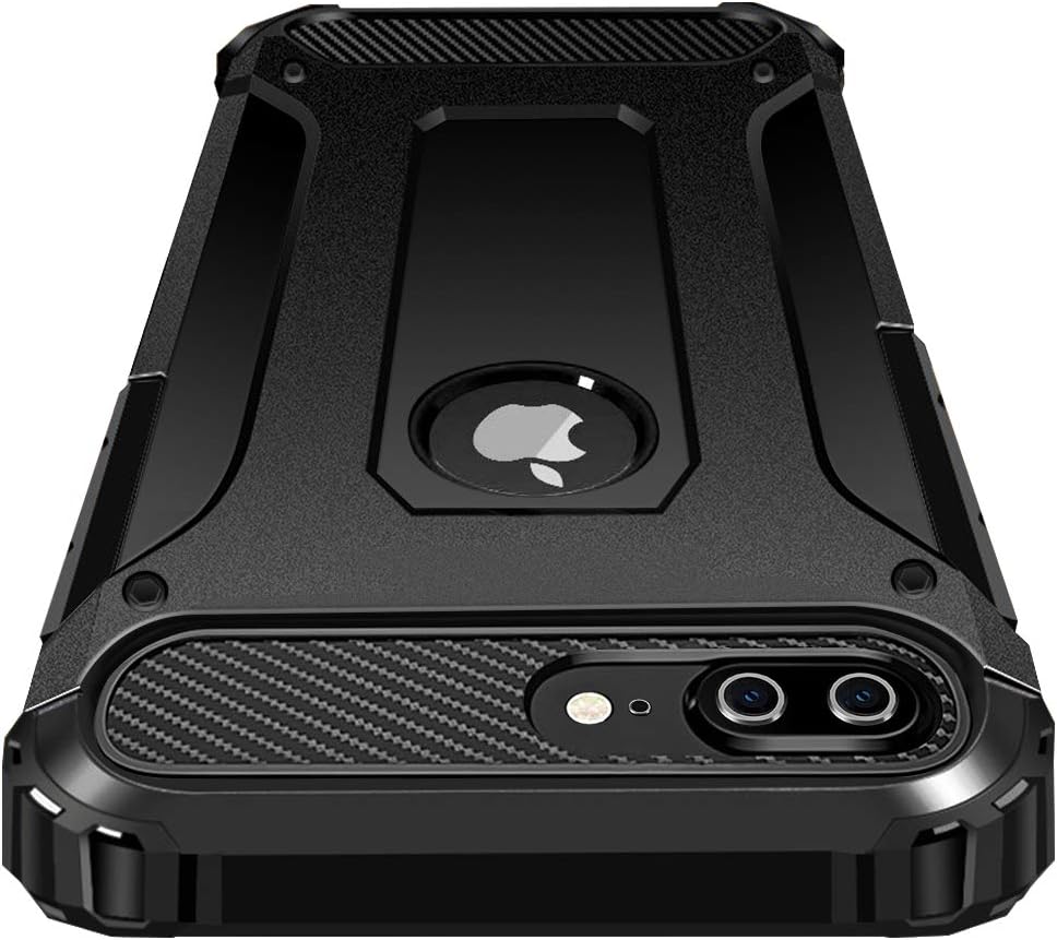 iPhone 8 Plus対応 軽量耐衝撃クリアケース 米軍MIL規格 360度回転 落下防止