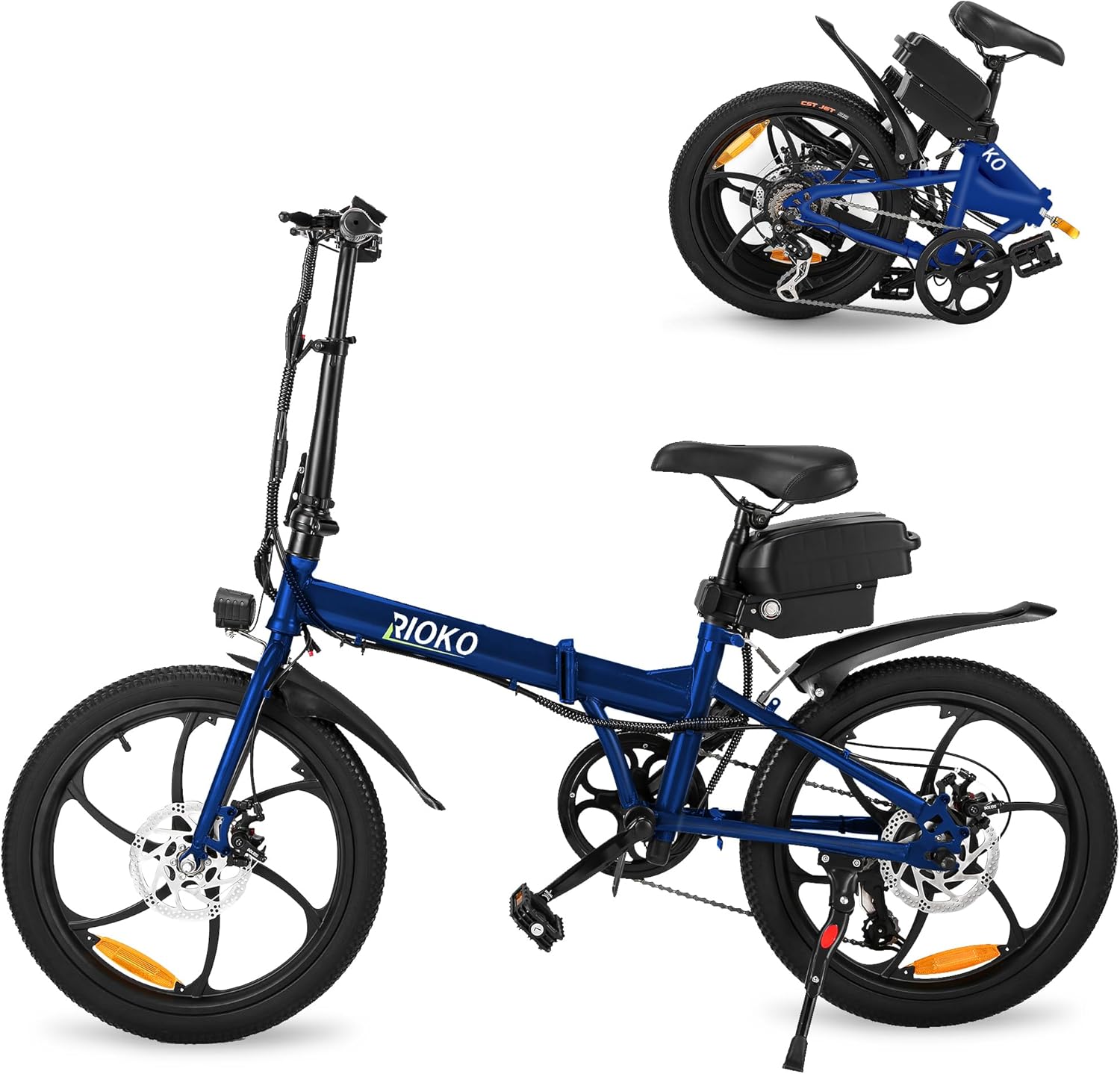 RIOKO 電動アシスト折りたたみ自転車 350W トルクセンサー 免許不要 通勤通学向け 20インチ
