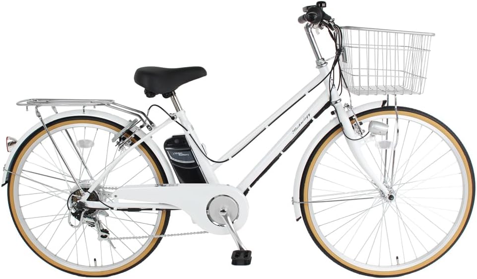 シティサイクル 電動アシスト自転車 26インチ シマノ6段変速 リチウムイオンバッテリー