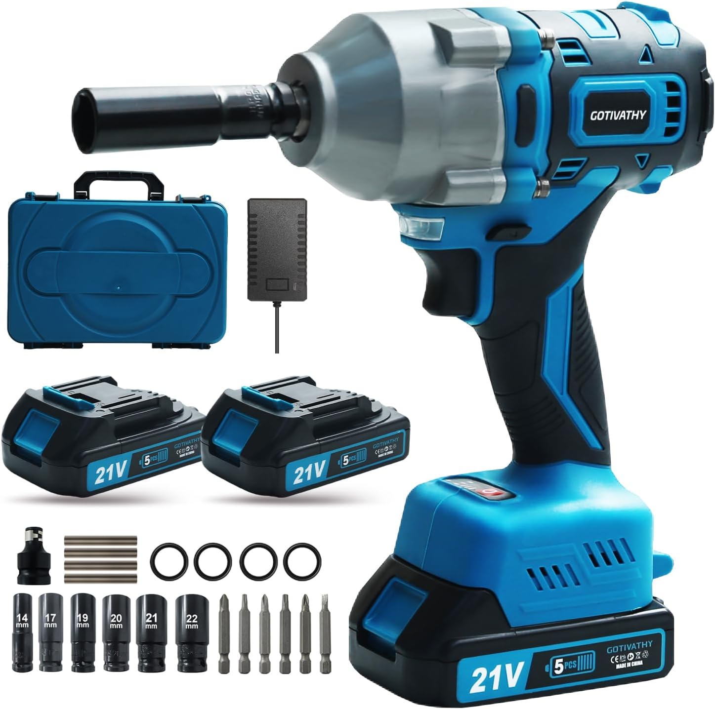 タイヤ交換用 コードレス電動インパクトレンチ 650N.m BS-BLUE