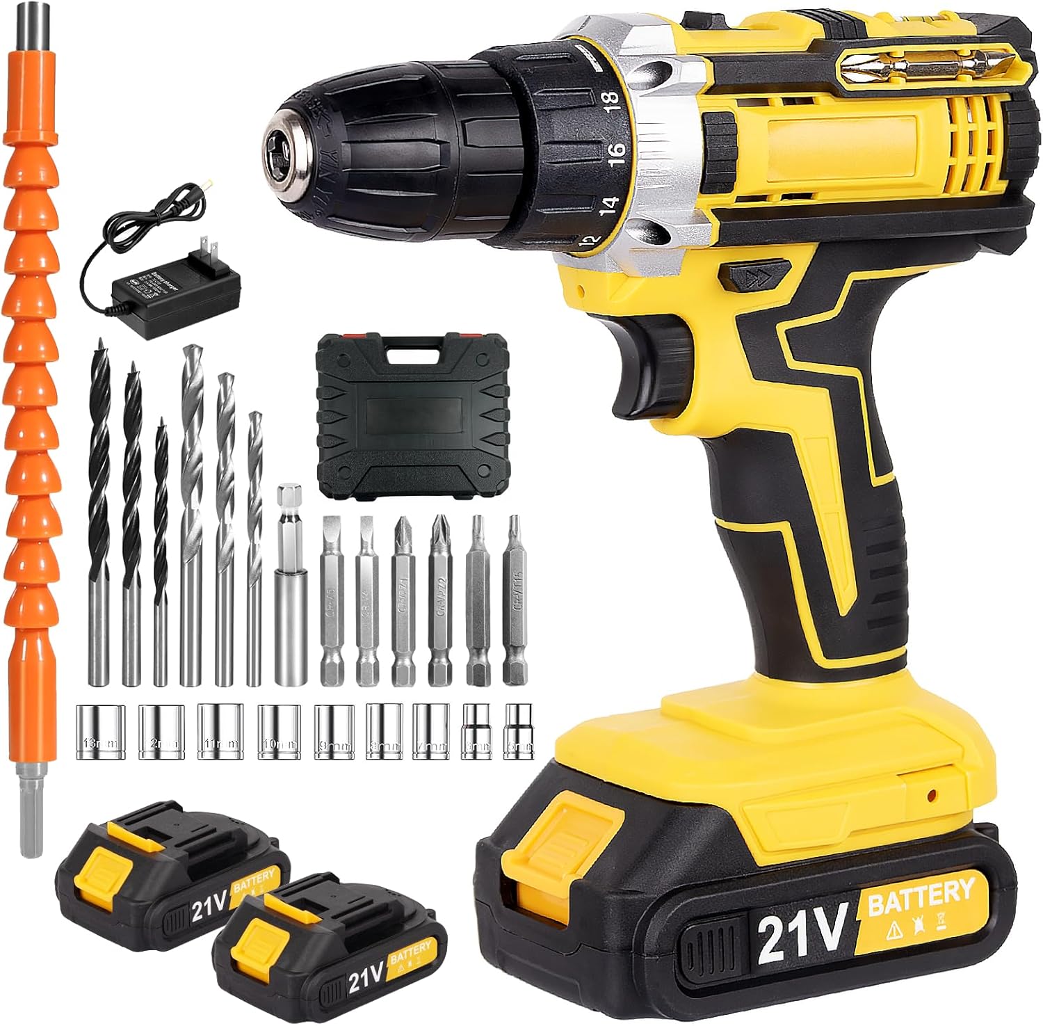 電動ドライバーセット 21V バッテリー2個付 コードレス未配線ブラシレス 充電式 DIY工具