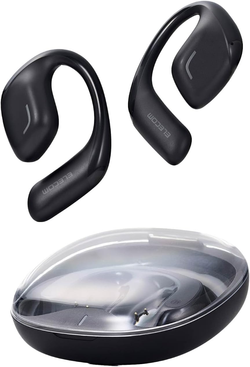 Bluetooth 5.4 オープンイヤーワイヤレスイヤホン 耳掛け式 最大10時間再生 マットブラック LBT-ECOWS01MBK