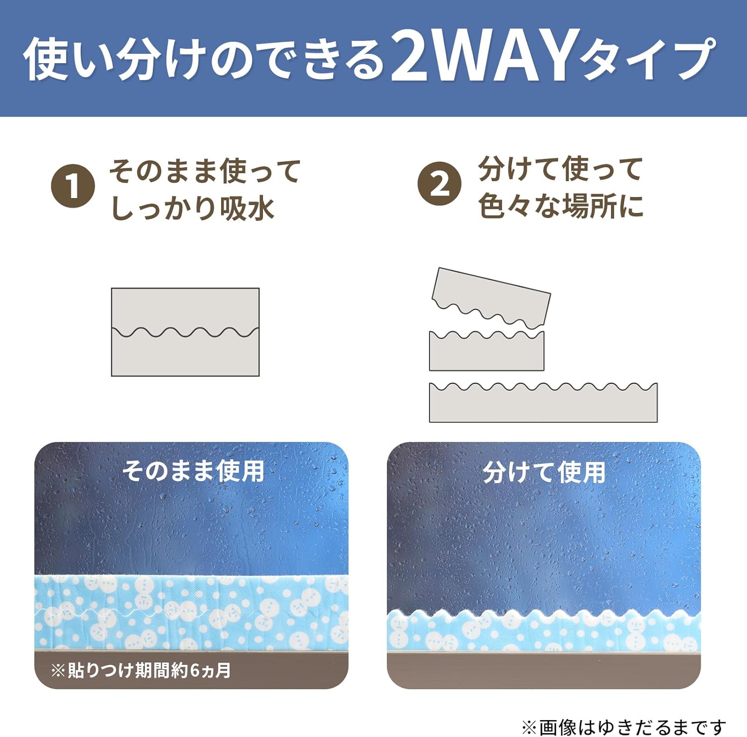 結露防止 吸水テープ 2WAY 幅60cm×長さ0.9m 2枚入