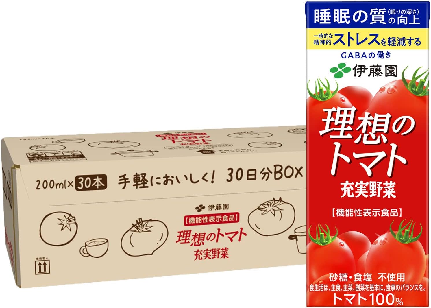 充実野菜 理想のトマト 30日分 (200ml×30本) [機能性表示食品]
