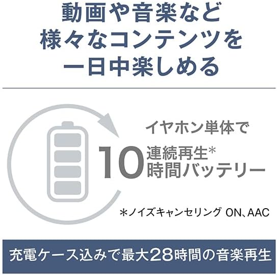 ハイレゾ音質ワイヤレスイヤホン（ノイズキャンセリング）シルバー EAH-AZ100-S