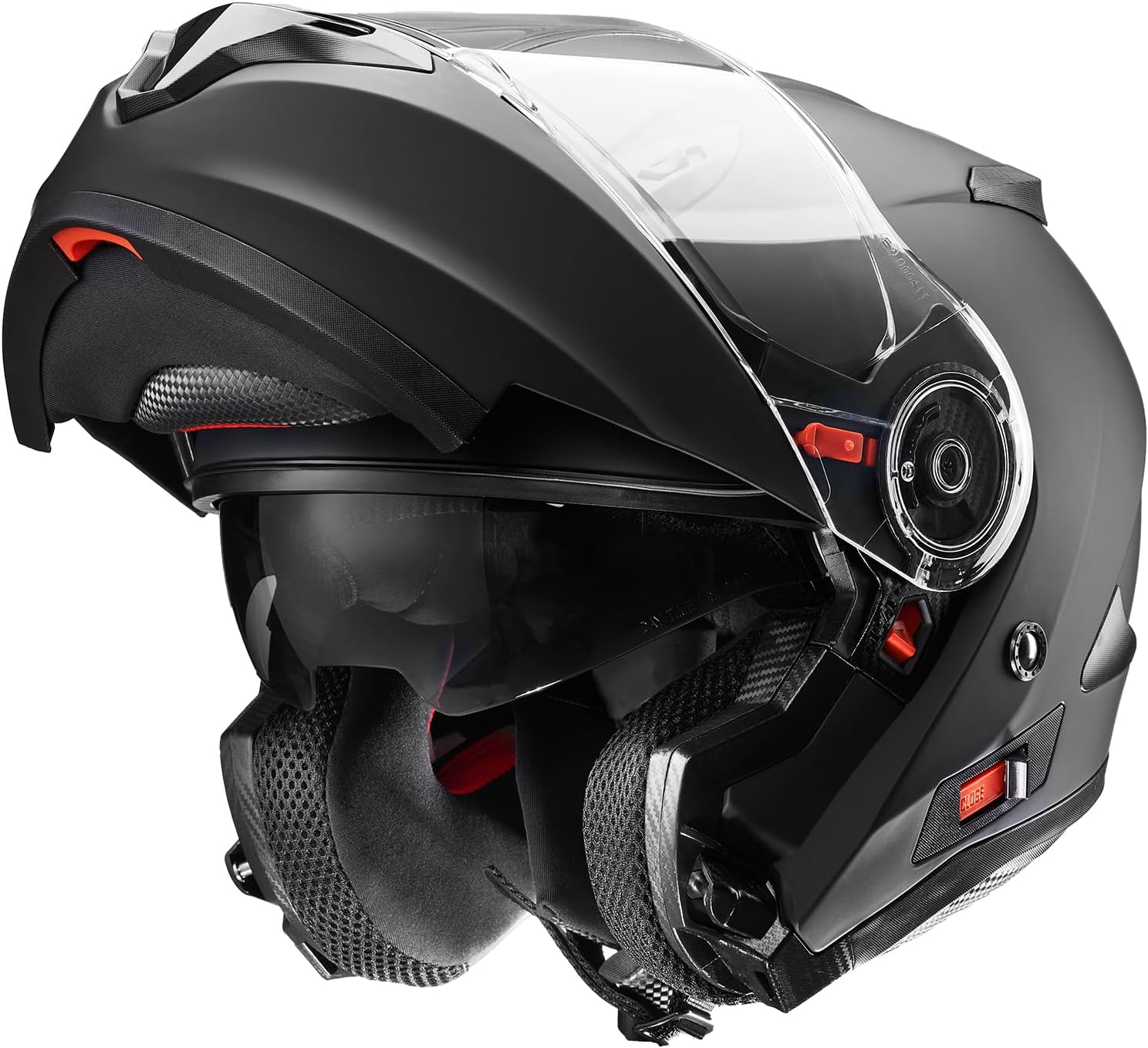 フリップアップシステム付き フルフェイスバイクヘルメット FF868 マットブラック