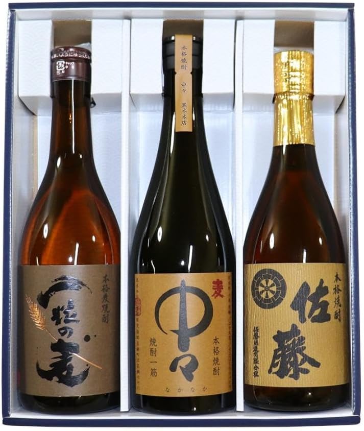 中々麦焼酎 飲み比べセット（720ml×3本）ギフトボックス入り