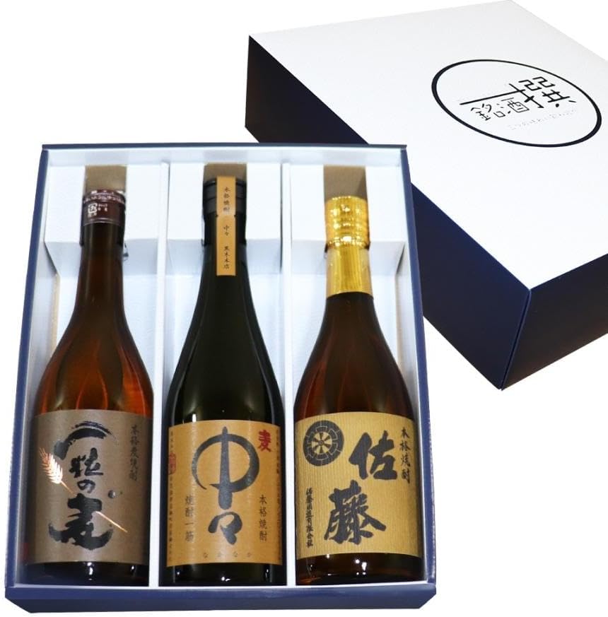 中々麦焼酎 飲み比べセット（720ml×3本）ギフトボックス入り