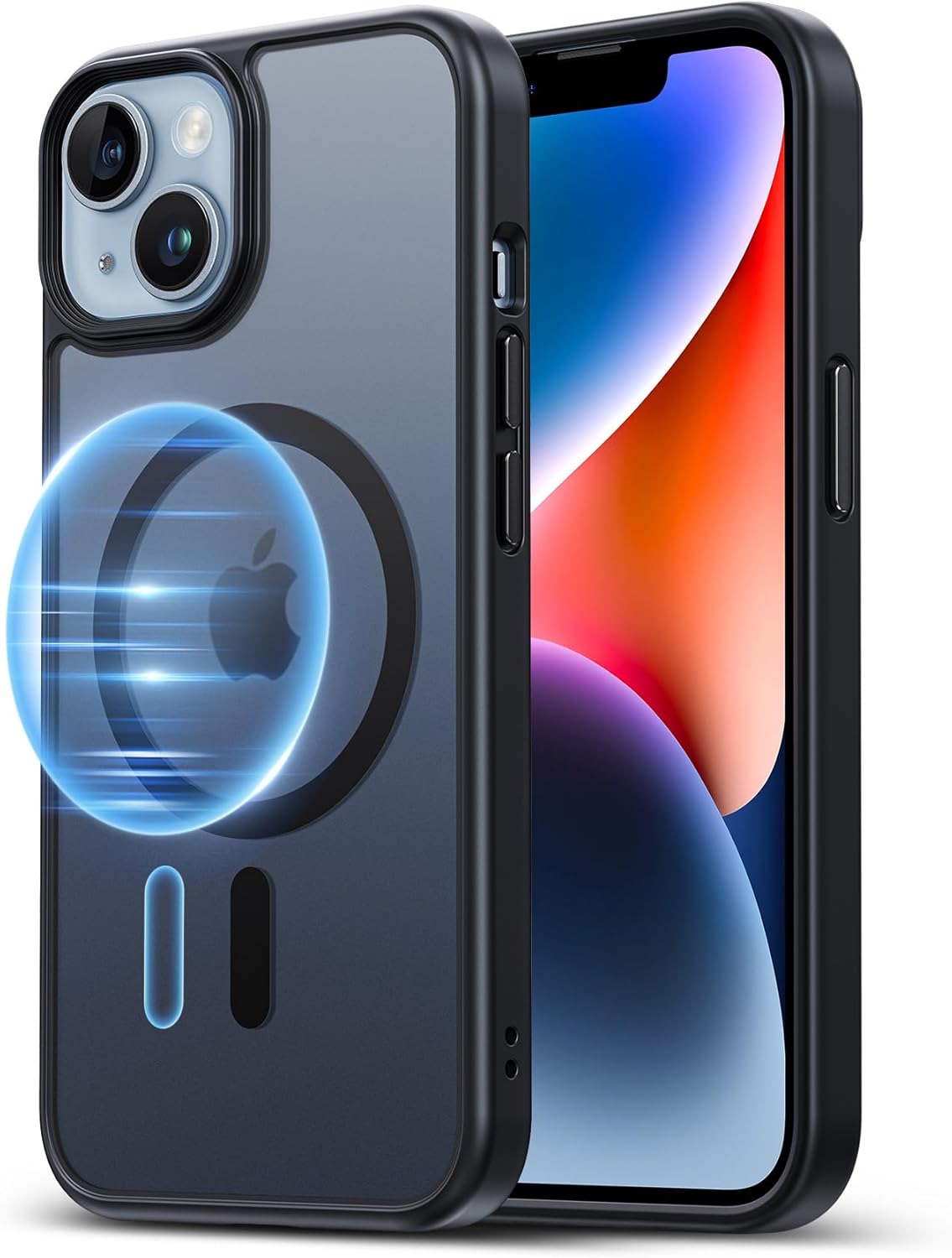 iPhone14/13用 MagSafe対応 半透明耐衝撃ケース 米軍MIL規格取得