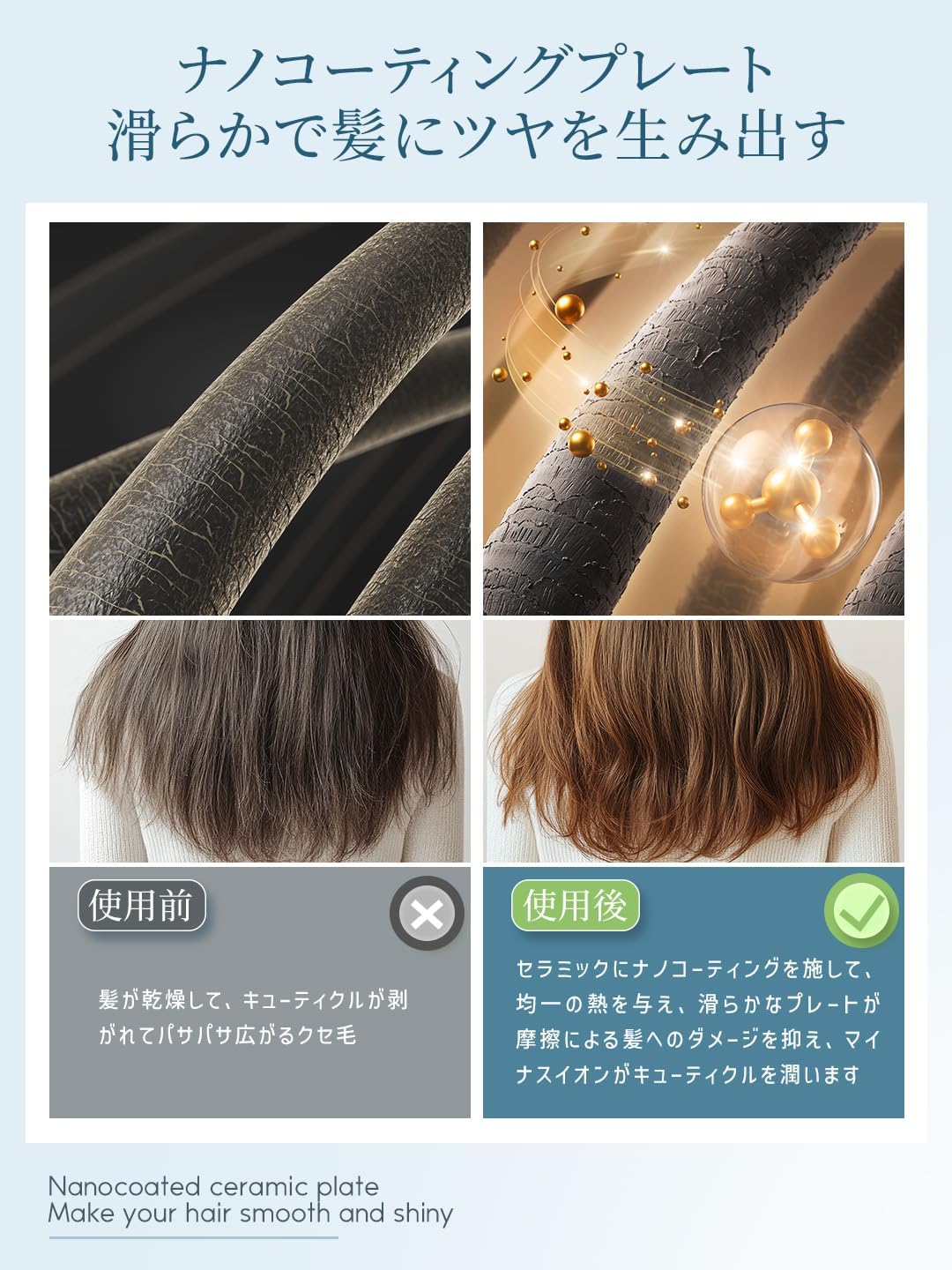 ストレート・カール両用 ヘアアイロン 【急速加熱・5段階温度調節】 コンパクト 25mm 自動オフ機能 男女兼用 (マットブラック)