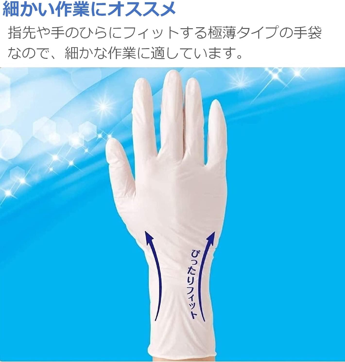 ファミリー極うすニトリル手袋 Mサイズ 100枚 左右両用タイプ 使い捨て 白