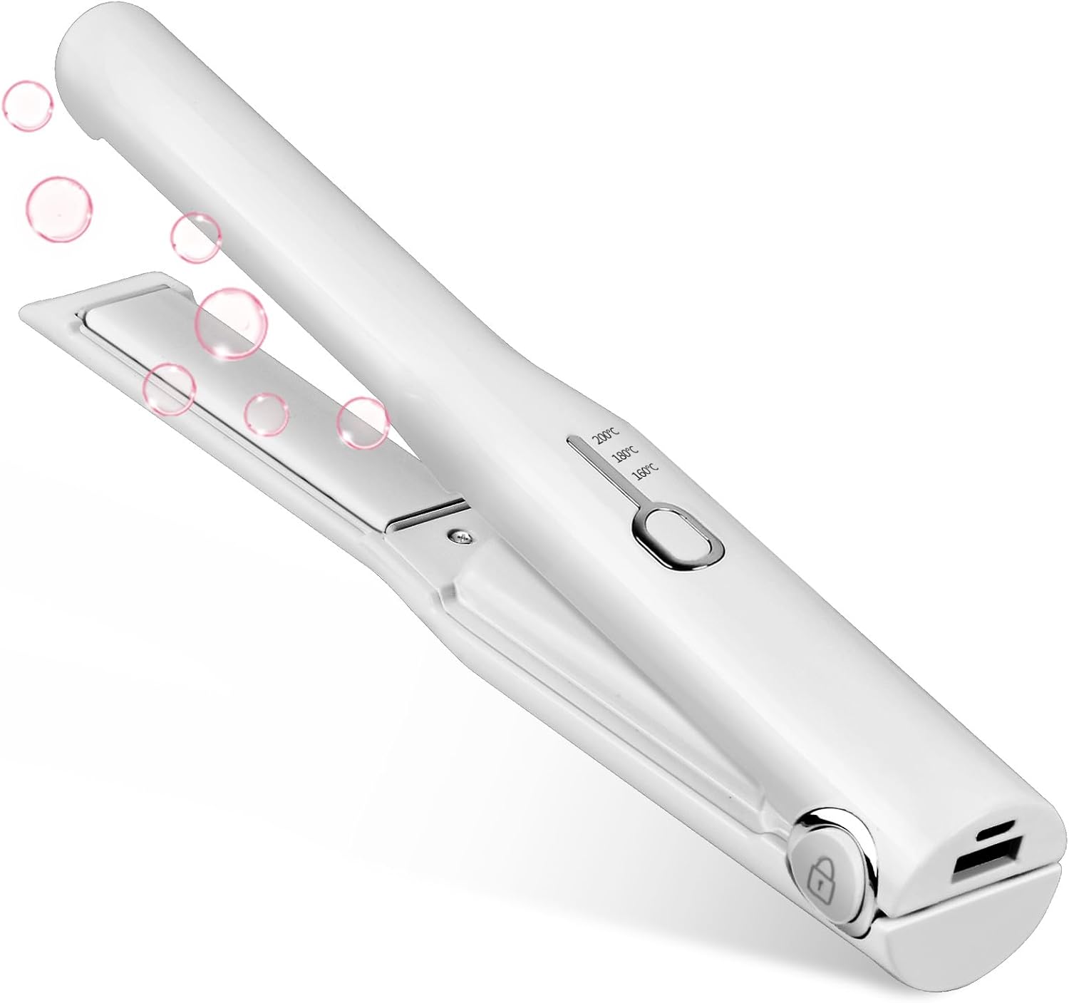 コードレスヘアアイロン 2WAY ストレート＆カール 160/180/200℃ 温度設定 ワイヤレス 軽量 コンパクト 男女兼用 日本語説明書付き