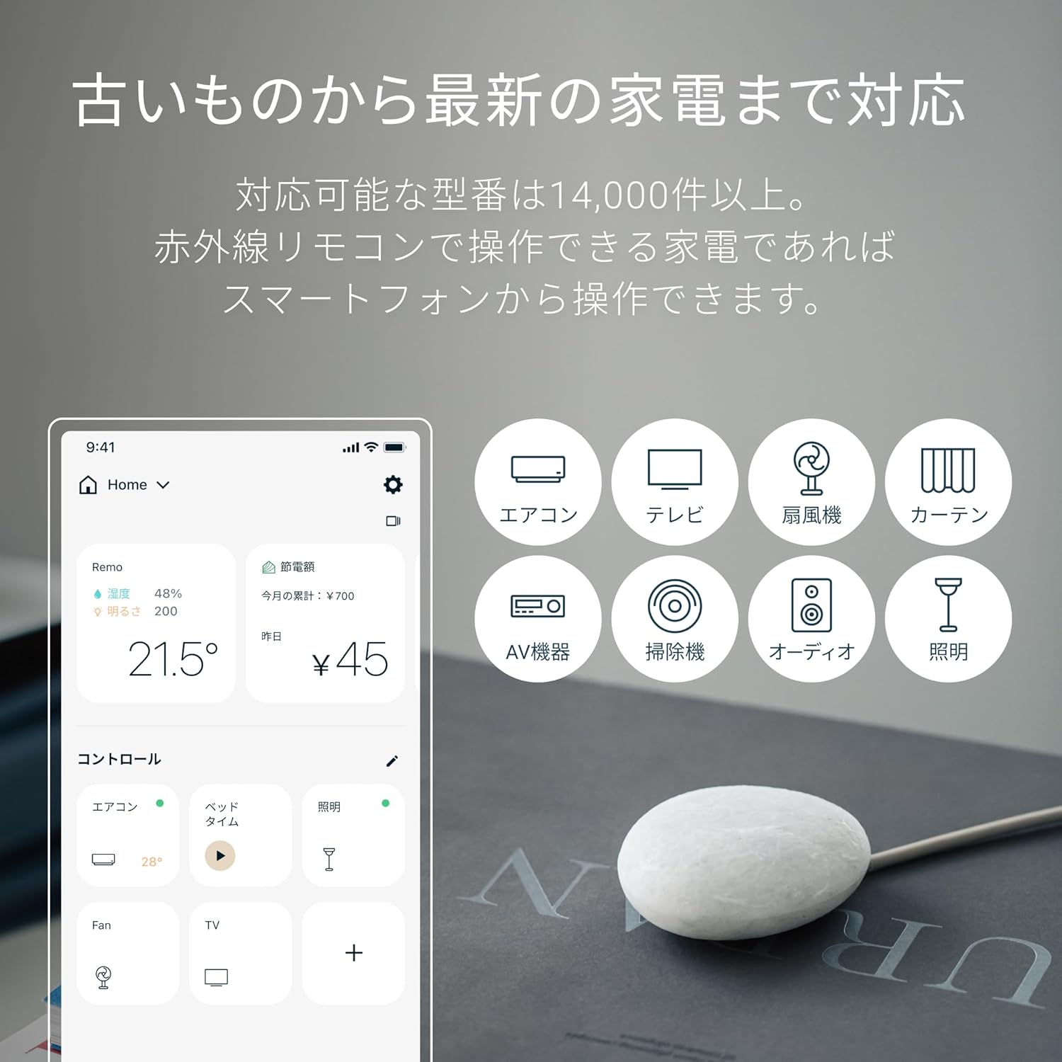 ネイチャーリモ スマートリモコン 温湿度センサー搭載 エアコン節電対応