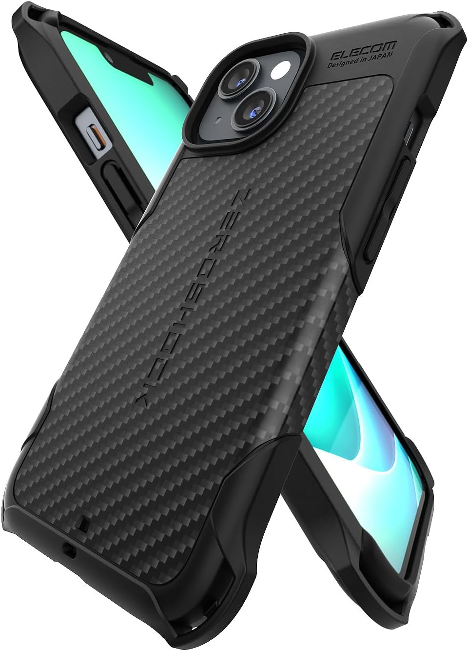 iPhone 14/13用 耐衝撃ZEROSHOCKソフトケース TPU ブラック