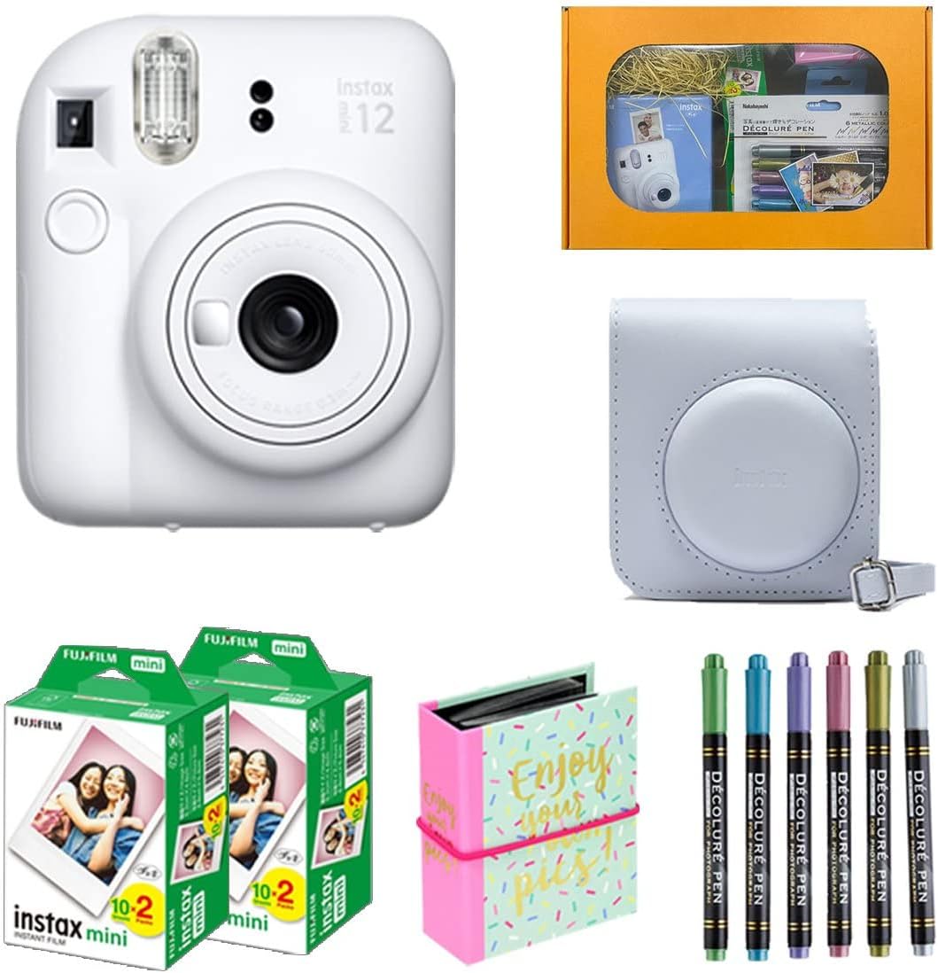 インスタントカメラ 通常版 ギフトBOXセット（クレイホワイト）・フィルム40枚付