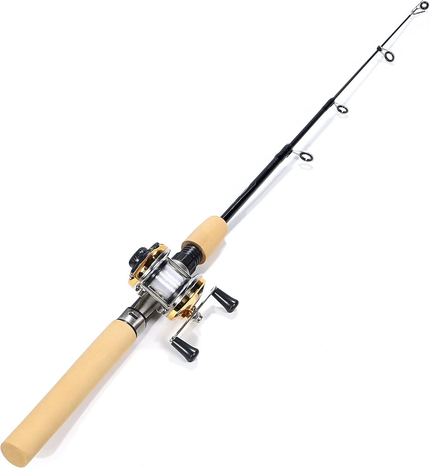 穴釣り用コンパクト釣竿セット(100cm)両軸リール・ロッドケース付き