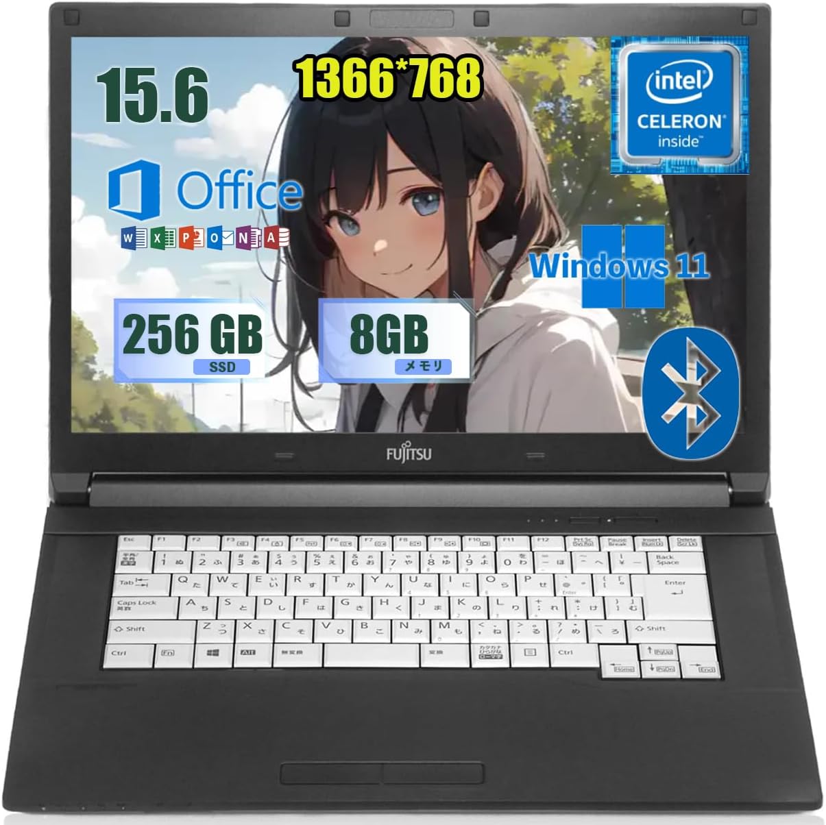 中古ノートパソコン 富士通 LIFEBOOK A576 15.6インチ Intel Celeron 8GBメモリ SSD256GB Windows11 Pro & Office2019搭載