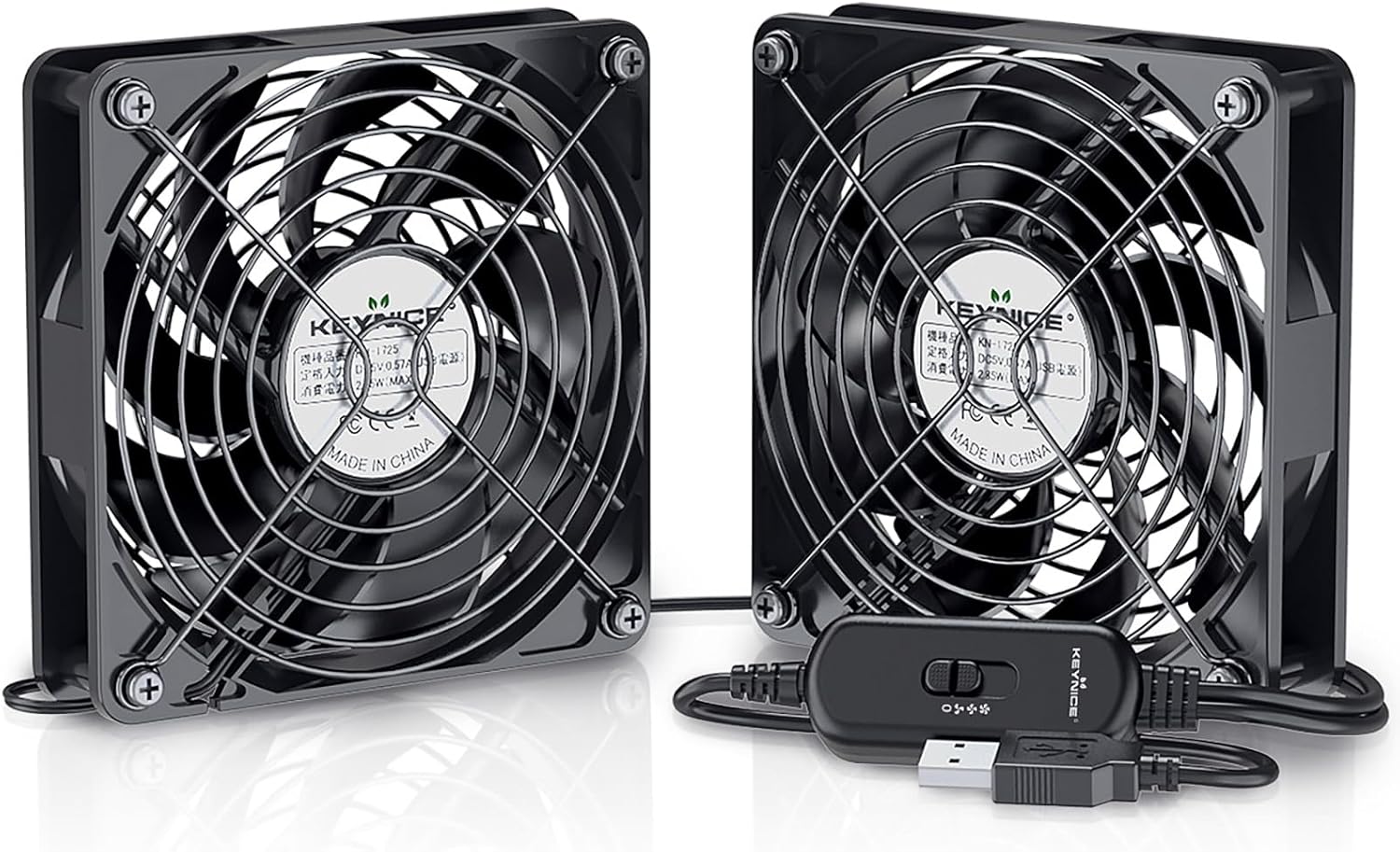 静音USB冷却ファン 2000RPM 9枚羽根 ミニパソコン用 2個組