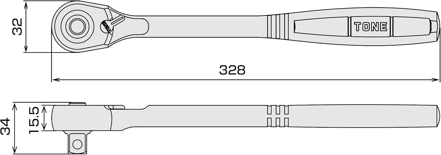 トネ(RH4FH) 12.7mm ホールドタイプ首振ラチェットハンドル