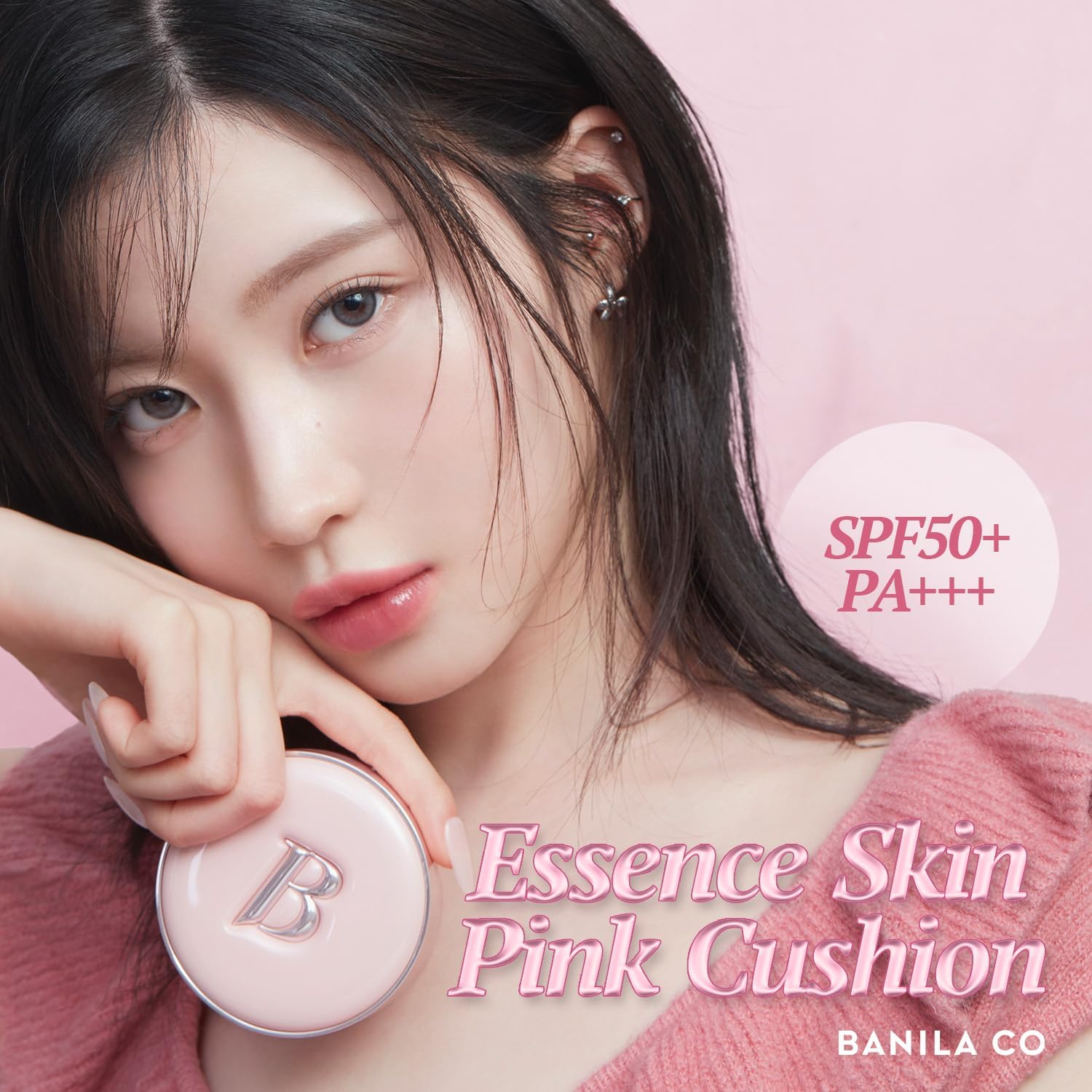 エッセンシャルスキンピンククッションファンデーション SPF50+ PA+++ 12g - ツヤ肌仕上げ・しっとり韓国コスメ