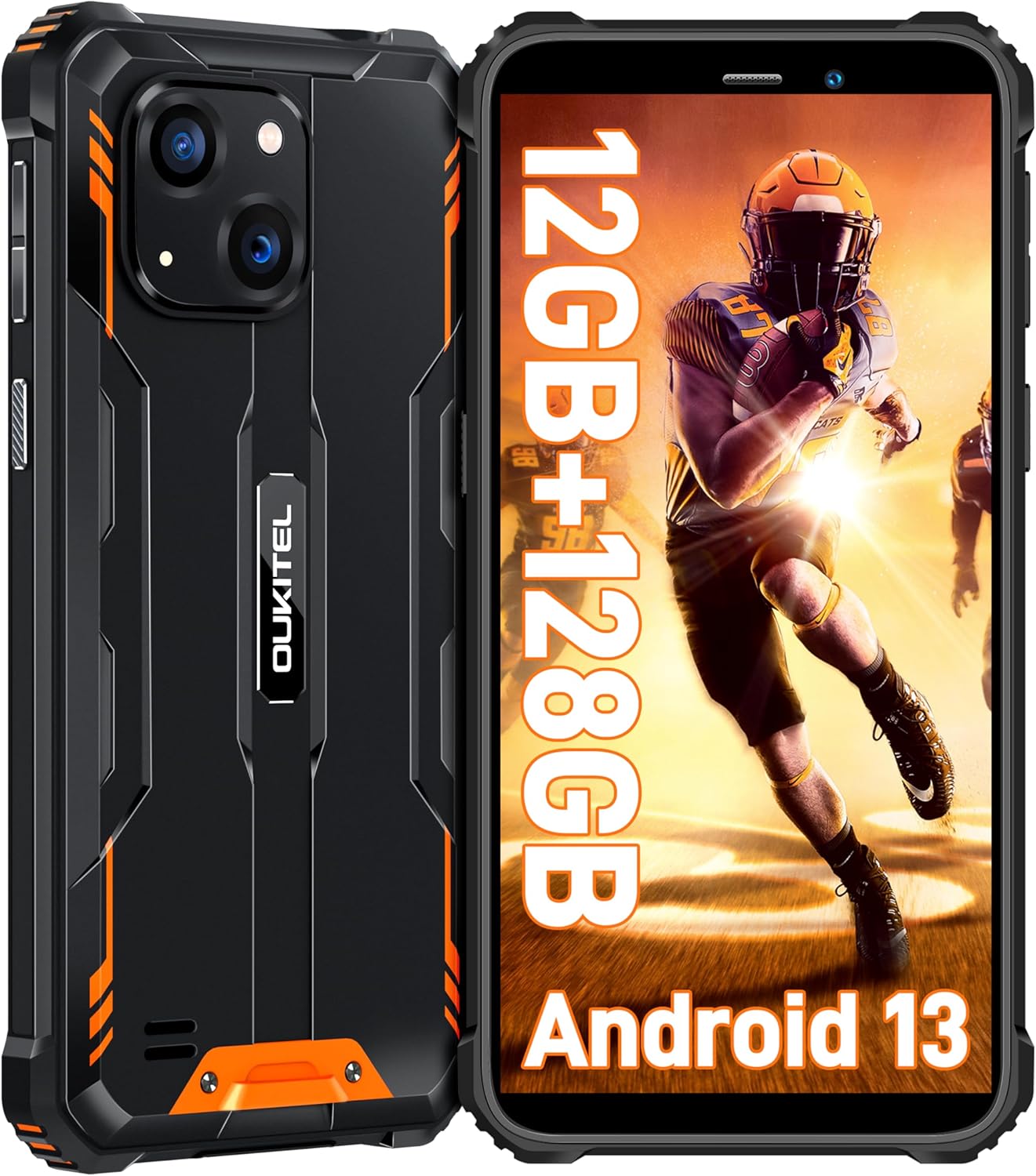 タフネススマホ OUKITEL WP32 12GB RAM 128GB ROM 6300mAh 防水防塵 Android13 6インチHD+大画面