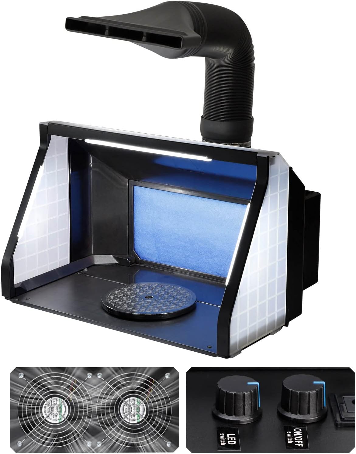 塗装用LED照明スプレーブース 折りたたみ式 コンパクト ブラック DFPB01B