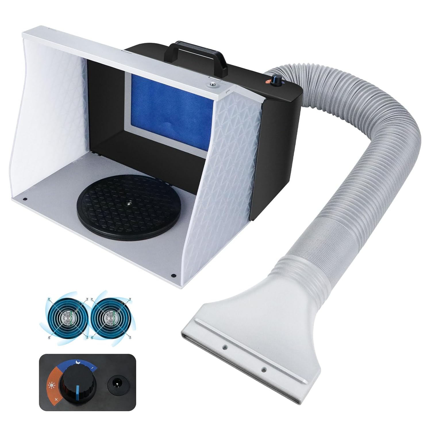 塗装ブース LED照明付き コンパクトエアブラシ用 風量無段階調整