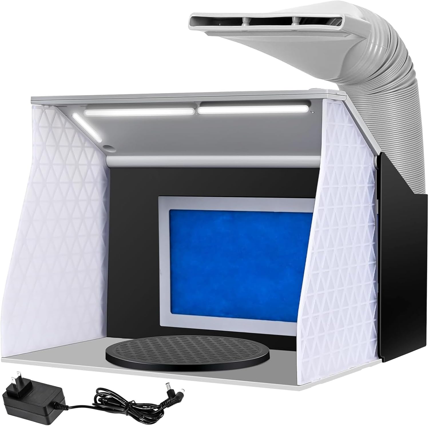 スプレーブース エアブラシ用塗装ブース 強力ファン2基・LEDライト4本付き