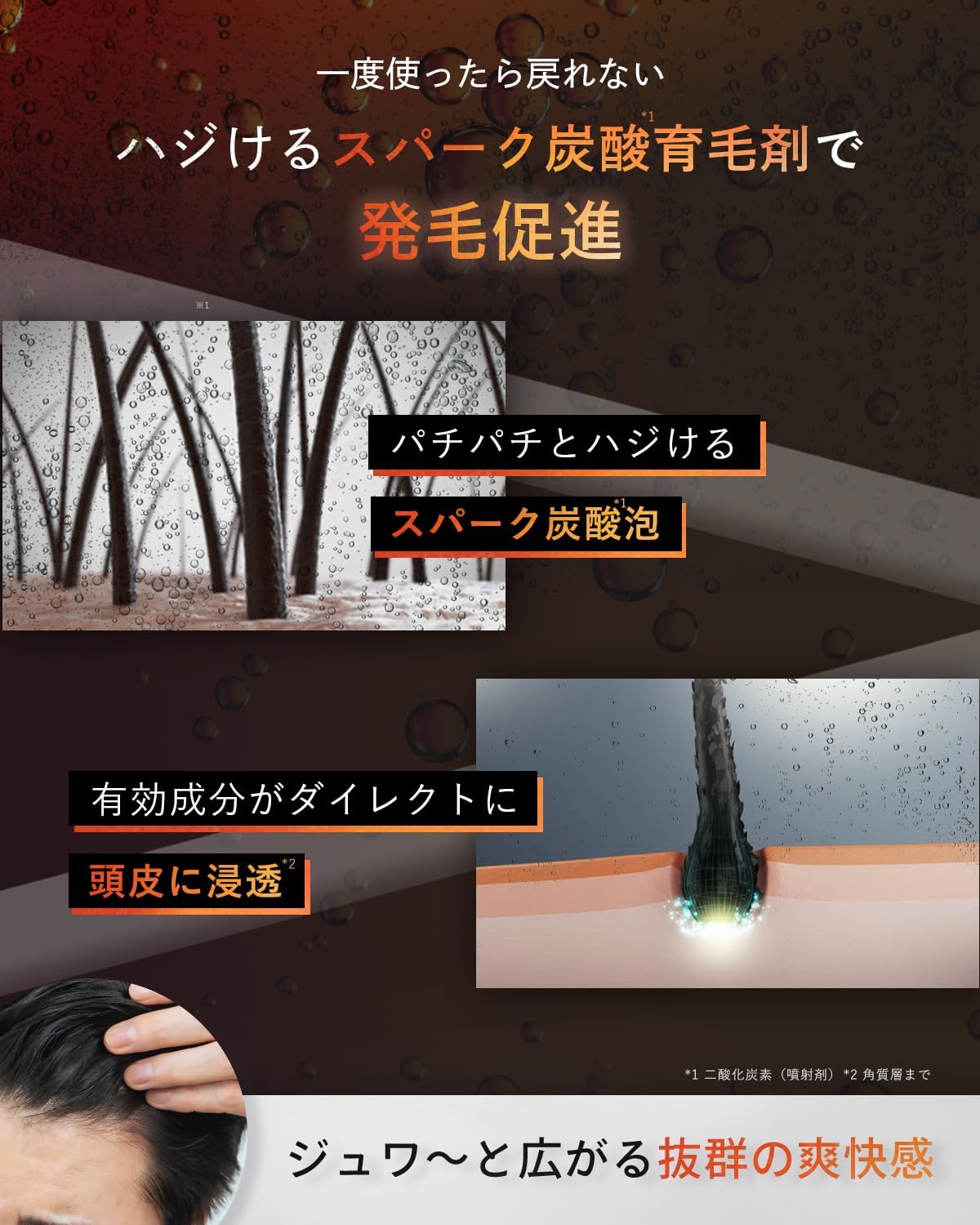 男性用育毛剤 ヘアトニック 炭酸泡 180g